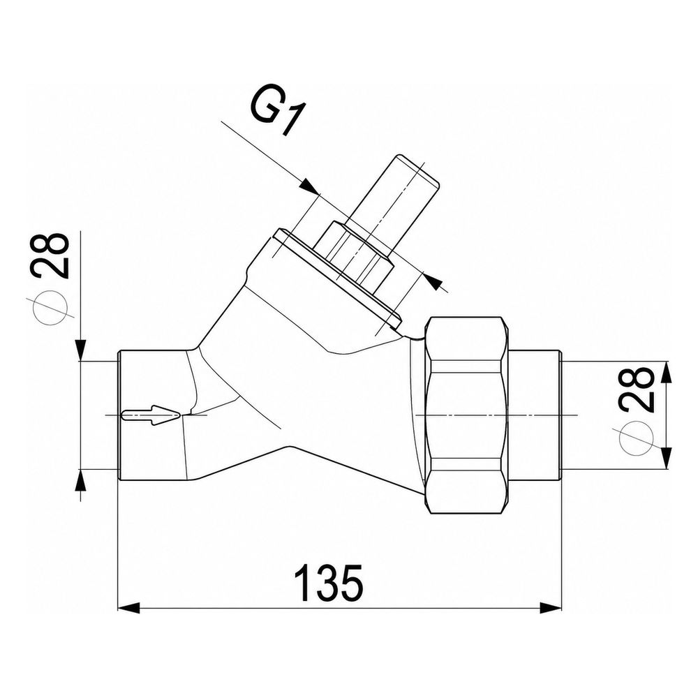 Schlösser Rückschlagventil mit Schrägsitz und Lötverschraubung, DN 15, Löt-D ... SCHLOESSER-0012202800001 4044997111406 (Abb. 3)