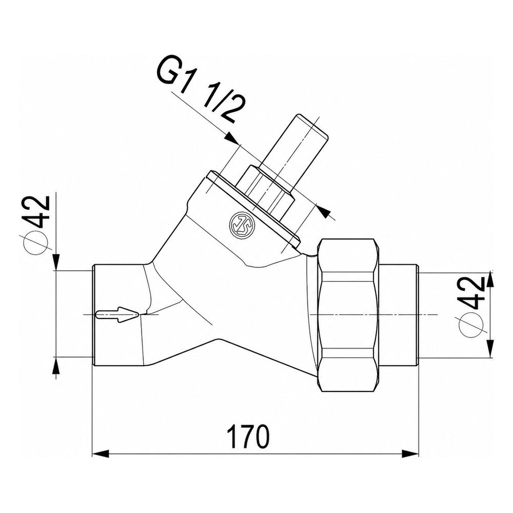 Schlösser Rückschlagventil mit Schrägsitz und Lötverschraubung, DN 15, Löt-D ... SCHLOESSER-0012204200001 4044997111420 (Abb. 3)