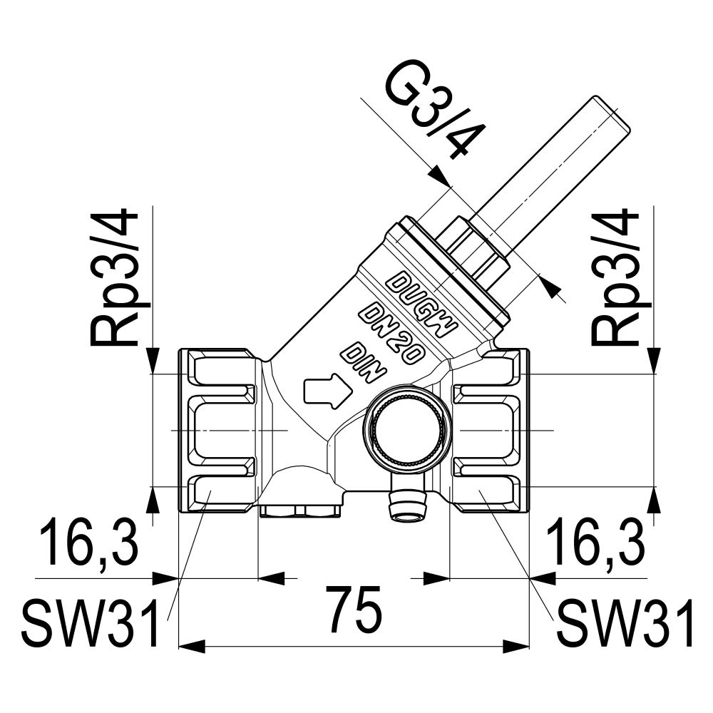 Schlösser Rückflussverhinderer mit Muffenanschluss und Entleerung, DN 20, 3/4... SCHLOESSER-0013302000001 4044997159712 (Abb. 2)
