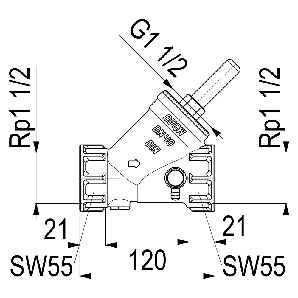Schlösser Rückflussverhinderer mit Muffenanschluss und Entleerung, DN 40, 1 1... SCHLOESSER-0013304000001 4044997159743 (Abb. 2)