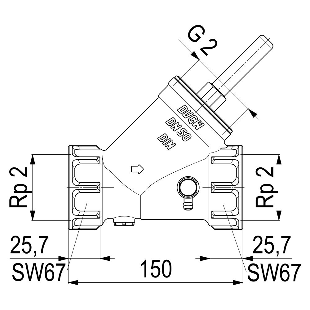 Schlösser Rückflussverhinderer mit Muffenanschluss und Entleerung, DN 50, 2" ... SCHLOESSER-0013305000001 4044997159750 (Abb. 2)