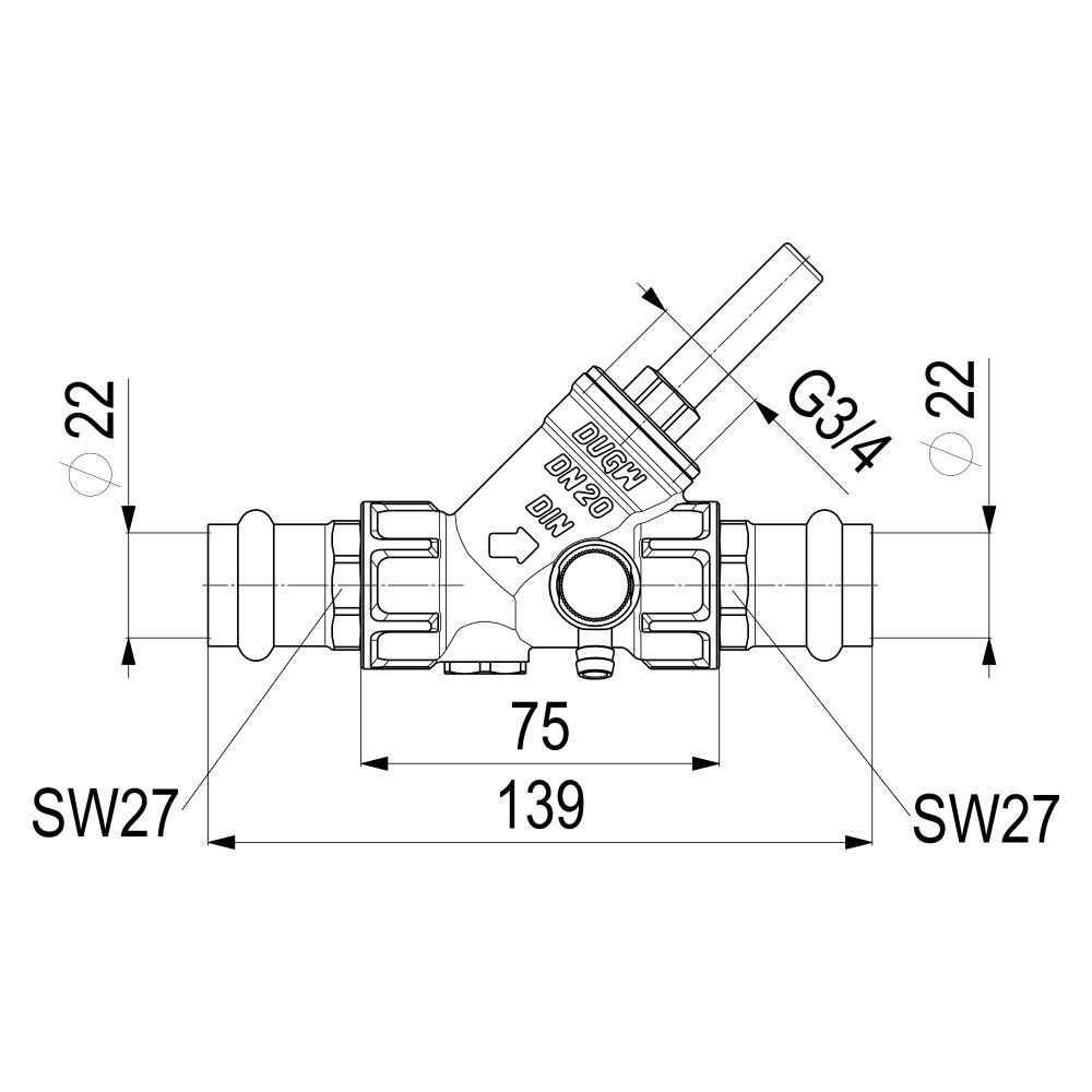 Schlösser Rückflussverhinderer mit Pressanschluss IG und Entleerung, DN 20, P... SCHLOESSER-0013382200001 4044997159781 (Abb. 2)