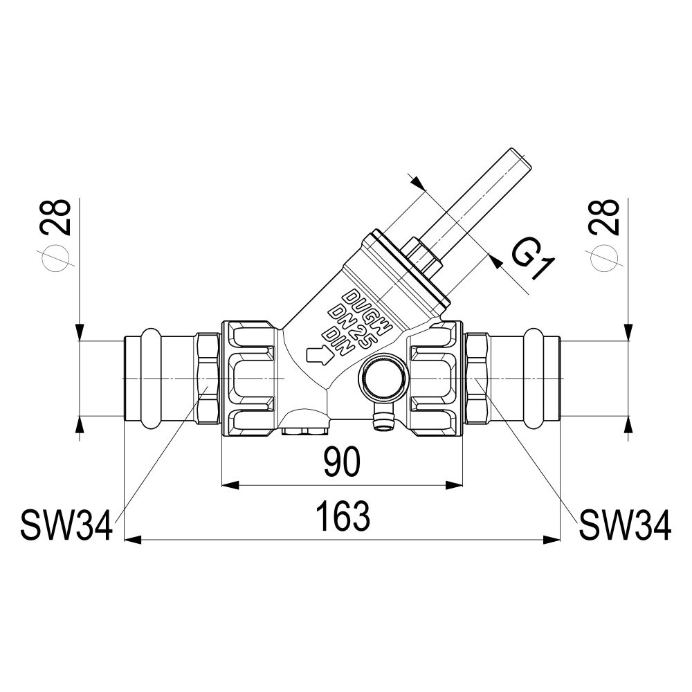 Schlösser Rückflussverhinderer mit Pressanschluss IG und Entleerung, DN 25, P... SCHLOESSER-0013382800001 4044997159798 (Abb. 2)