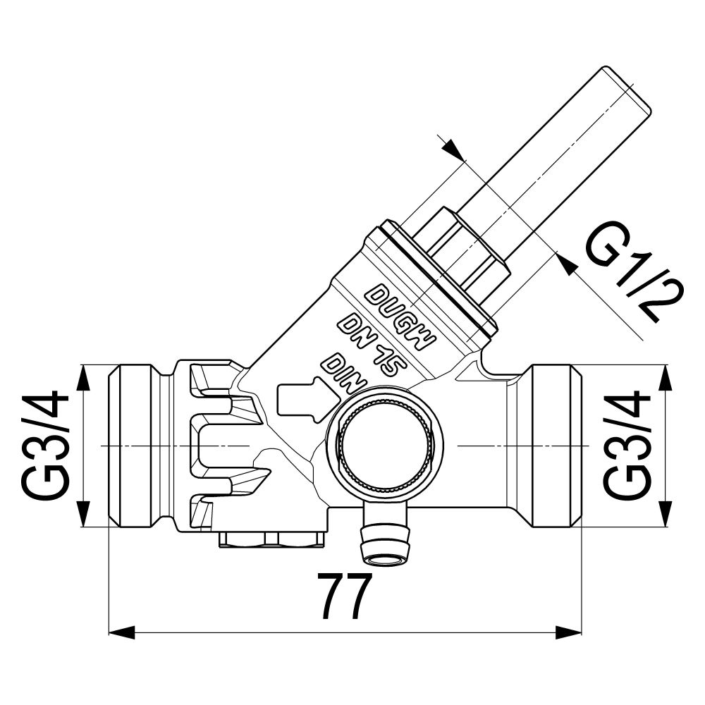Schlösser Rückflussverhinderer mit Außengewinde MULTI und Entleerung, DN 15, ... SCHLOESSER-0013771500001 4044997160152 (Abb. 2)