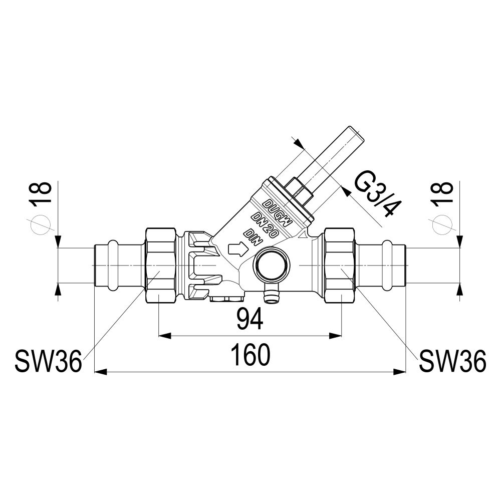 Schlösser Rückflussverhinderer mit Pressanschluss AG MULTI und Entleerung, DN... SCHLOESSER-0013871800001 4044997160343 (Abb. 2)