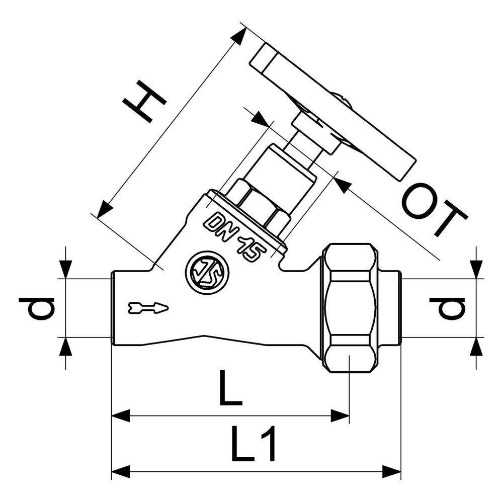 Schlösser Schrägsitzventil ohne Entleerung, mit Lötverschraubung im Ausgang u... SCHLOESSER-0014404200001 4044997112557 (Abb. 2)
