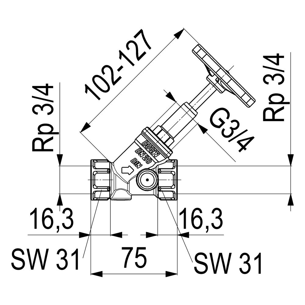 Schlösser Freistromventil mit Muffenanschluss, ohne Entleerung und mit steige... SCHLOESSER-0015052000001 4044997113493 (Abb. 2)