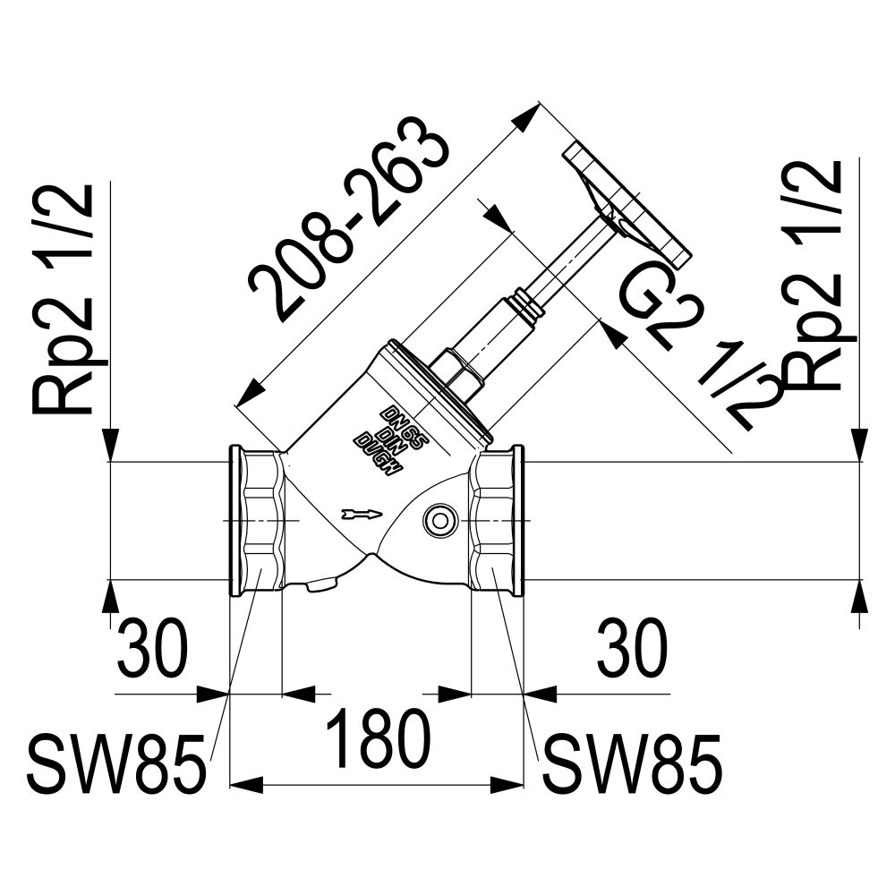 Schlösser KFR-Ventil mit Muffenanschluss, ohne Entleerung und mit steigender ... SCHLOESSER-0016156500001 4044997116692 (Abb. 3)