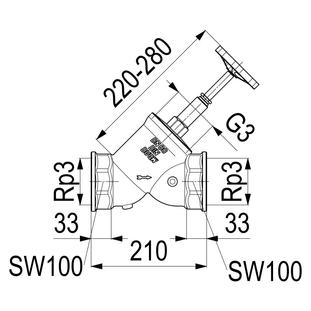 Schlösser Freistromventil mit Muffenanschluss, ohne Entleerung und mit steige... SCHLOESSER-0015058000001 4044997170786 (Abb. 3)