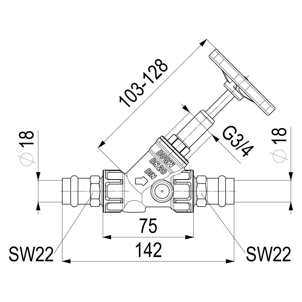 Schlösser Freistromventil Blue-tec mit Pressanschluss IG, ohne Entleerung und... SCHLOESSER-0015091800001 4044997170861 (Abb. 2)