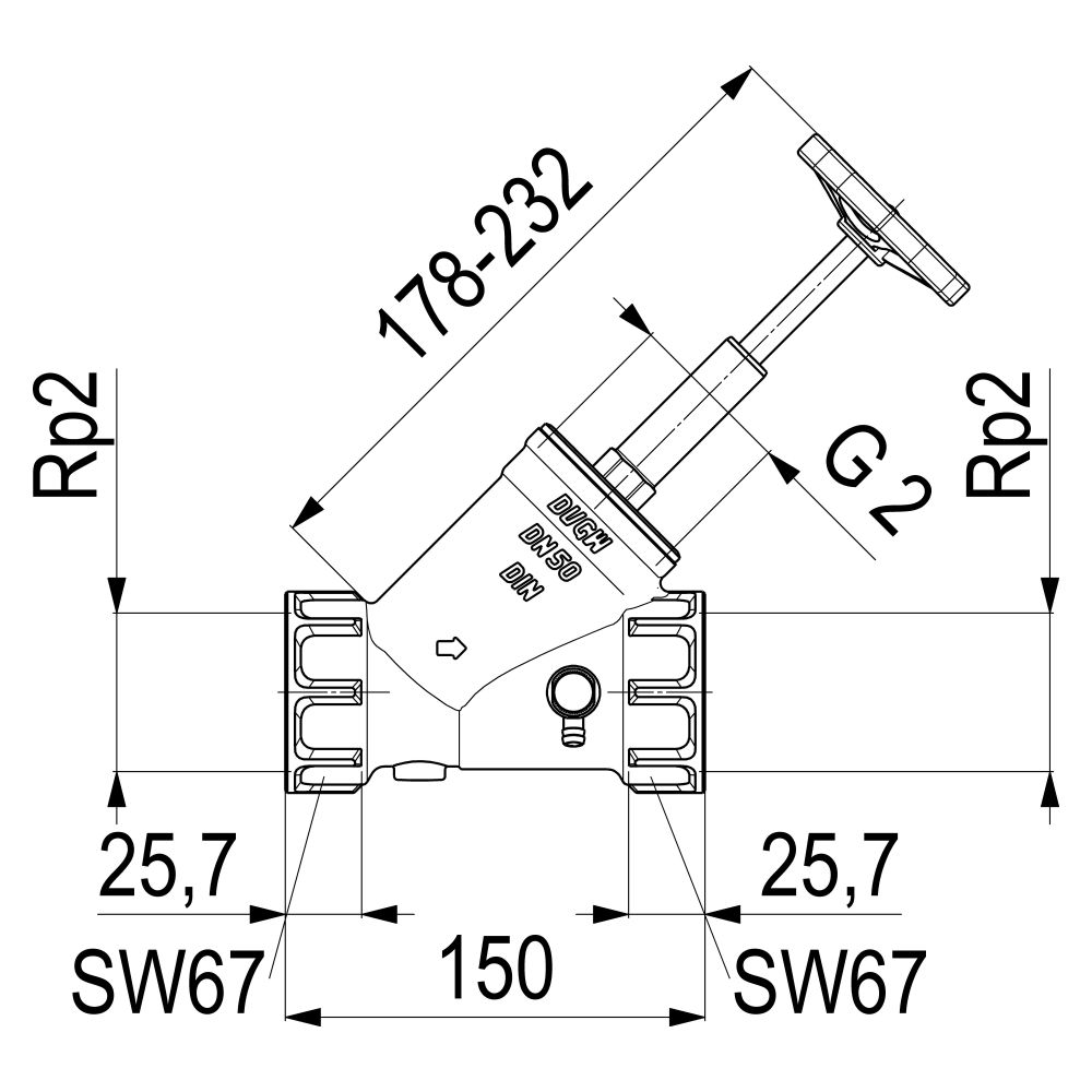 Schlösser Freistromventil Blue-tec mit Entleerung und steigender Spindel, DN ... SCHLOESSER-0015115000001 4044997114193 (Abb. 2)