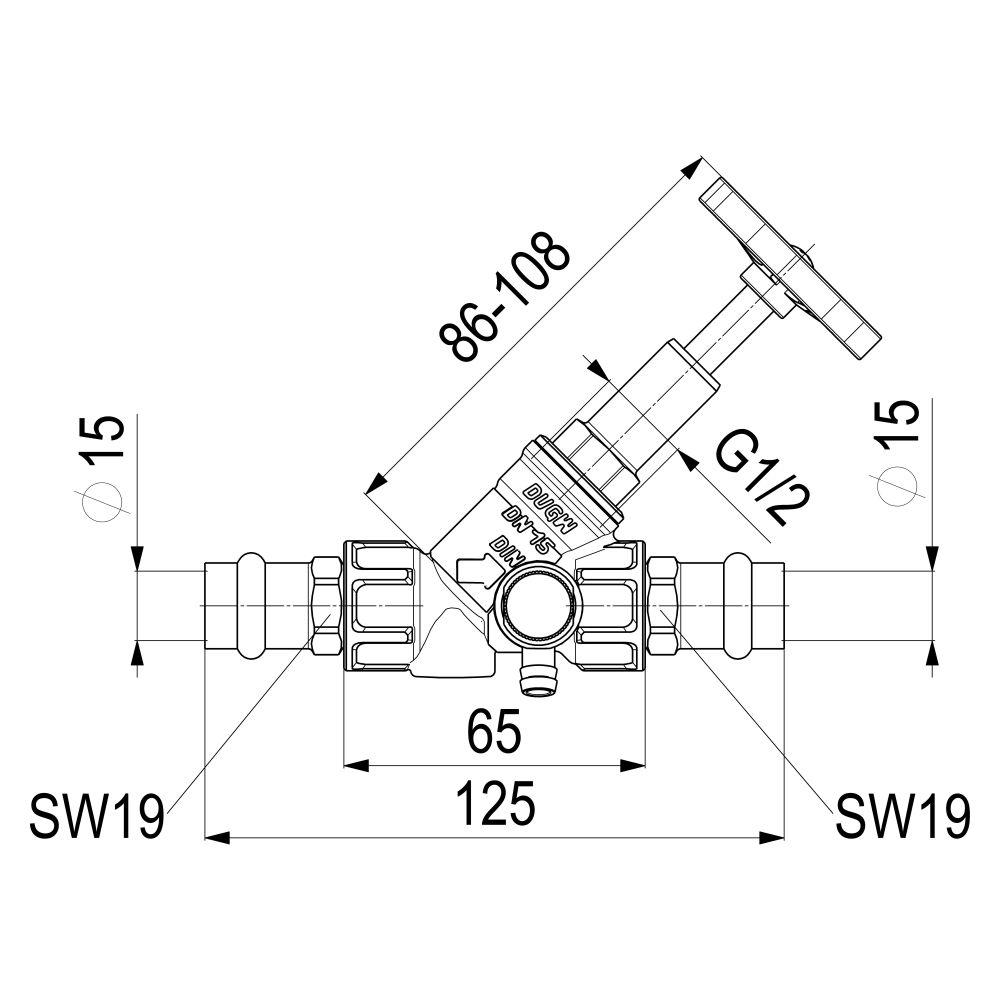 Schlösser Freistromventil mit Pressanschluss IG, Entleerung und steigender Sp... SCHLOESSER-0015181500001 4044997170953 (Abb. 2)