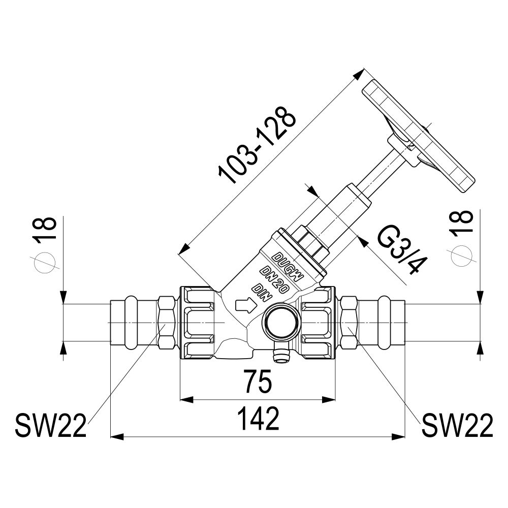 Schlösser Freistromventil mit Pressanschluss IG, Entleerung und steigender Sp... SCHLOESSER-0015181800001 4044997170960 (Abb. 2)