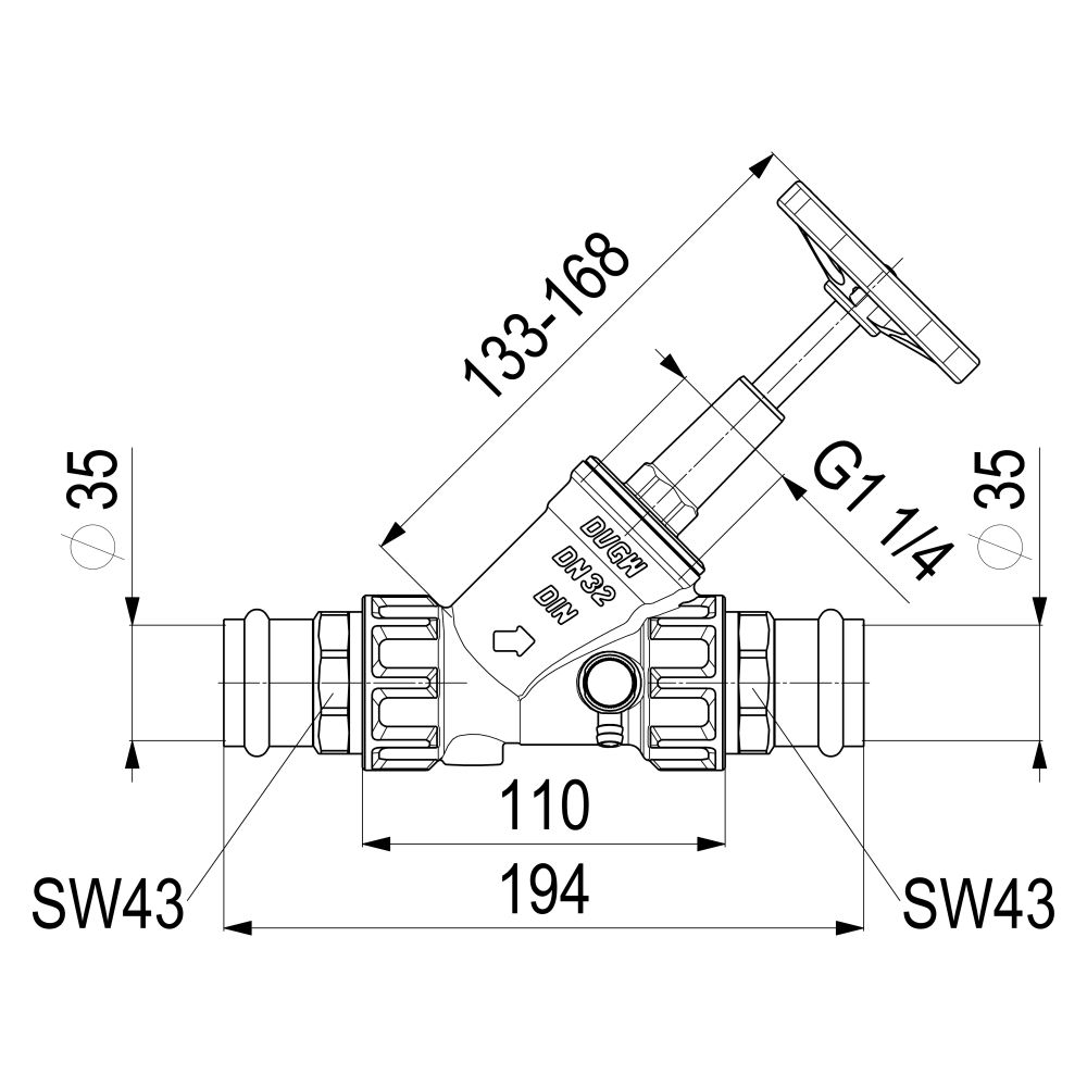 Schlösser Freistromventil mit Pressanschluss IG, Entleerung und steigender Sp... SCHLOESSER-0015183500001 4044997170991 (Abb. 2)
