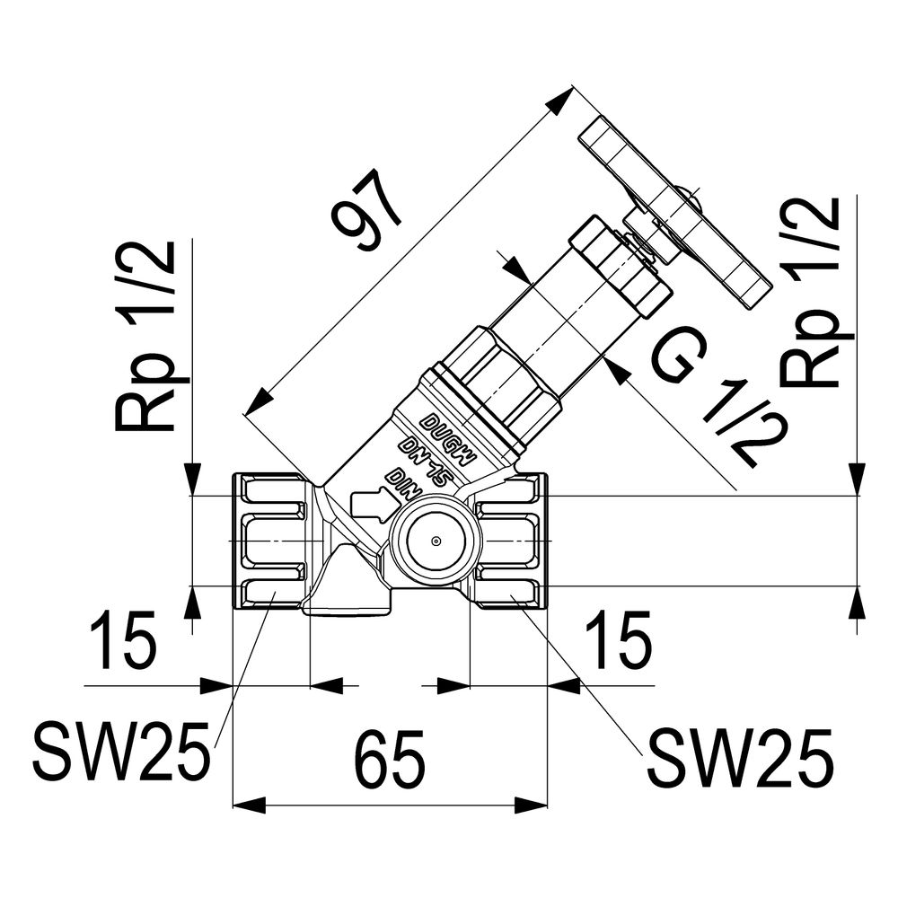 Schlösser Freistromventil Blue-tec mit Muffenanschluss, ohne Entleerung und m... SCHLOESSER-0015261500001 4044997114322 (Abb. 2)