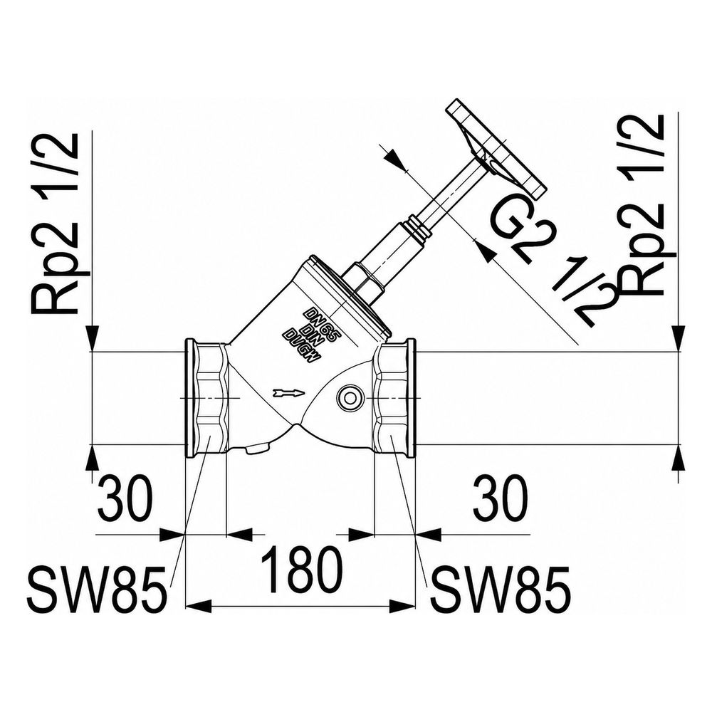 Schlösser Freistromventil Blue-tec mit Muffenanschluss, ohne Entleerung und m... SCHLOESSER-0015266500001 4044997250068 (Abb. 2)