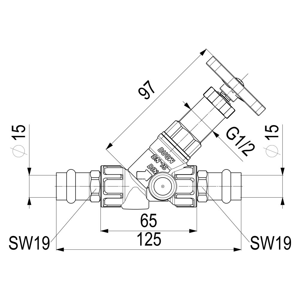 Schlösser Freistromventil mit Pressanschluss IG, ohne Entleerung und mit nich... SCHLOESSER-0015281500001 4044997171127 (Abb. 2)