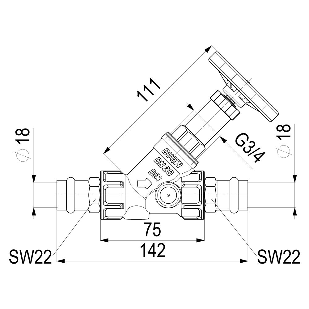 Schlösser Freistromventil mit Pressanschluss IG, ohne Entleerung und mit nich... SCHLOESSER-0015281800001 4044997171134 (Abb. 2)