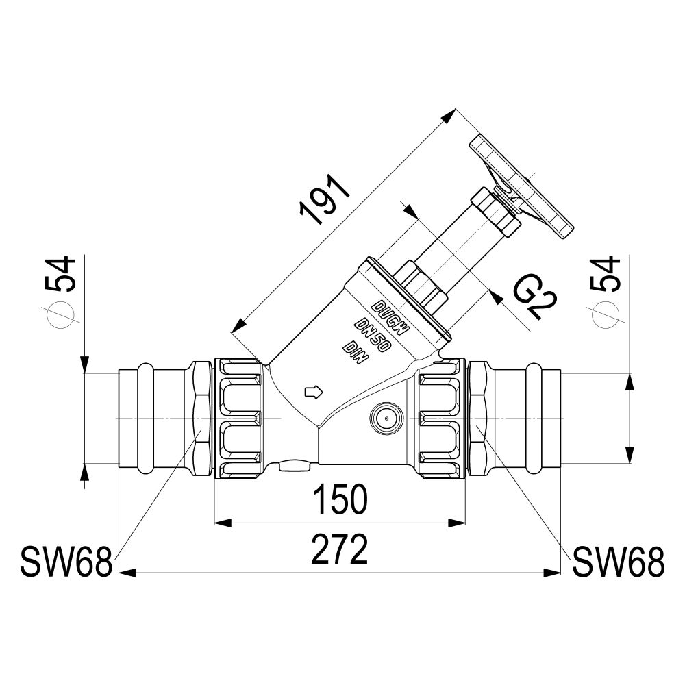 Schlösser Freistromventil mit Pressanschluss IG, ohne Entleerung und mit nich... SCHLOESSER-0015285400001 4044997171189 (Abb. 2)