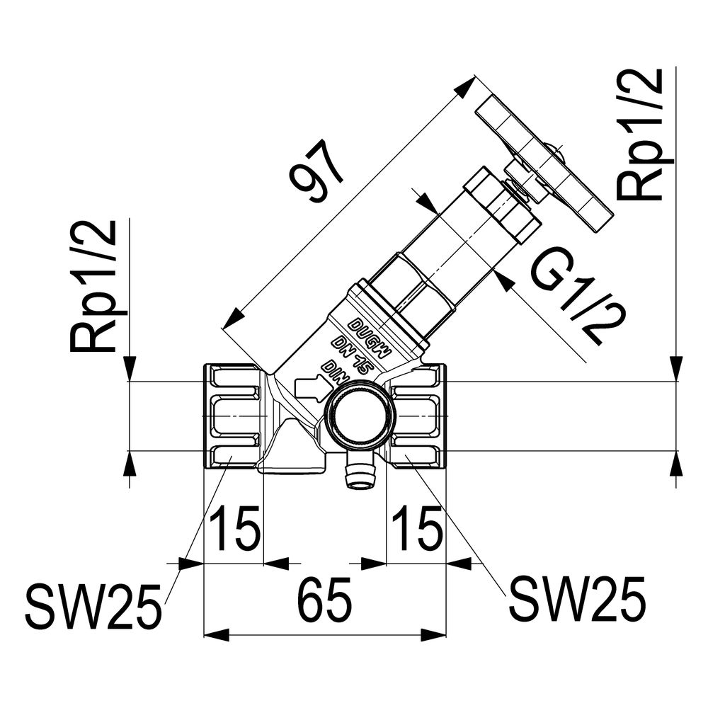 Schlösser Freistromventil mit Muffenanschluss, Entleerung und nichtsteigender... SCHLOESSER-0015301500001 4044997114384 (Abb. 2)