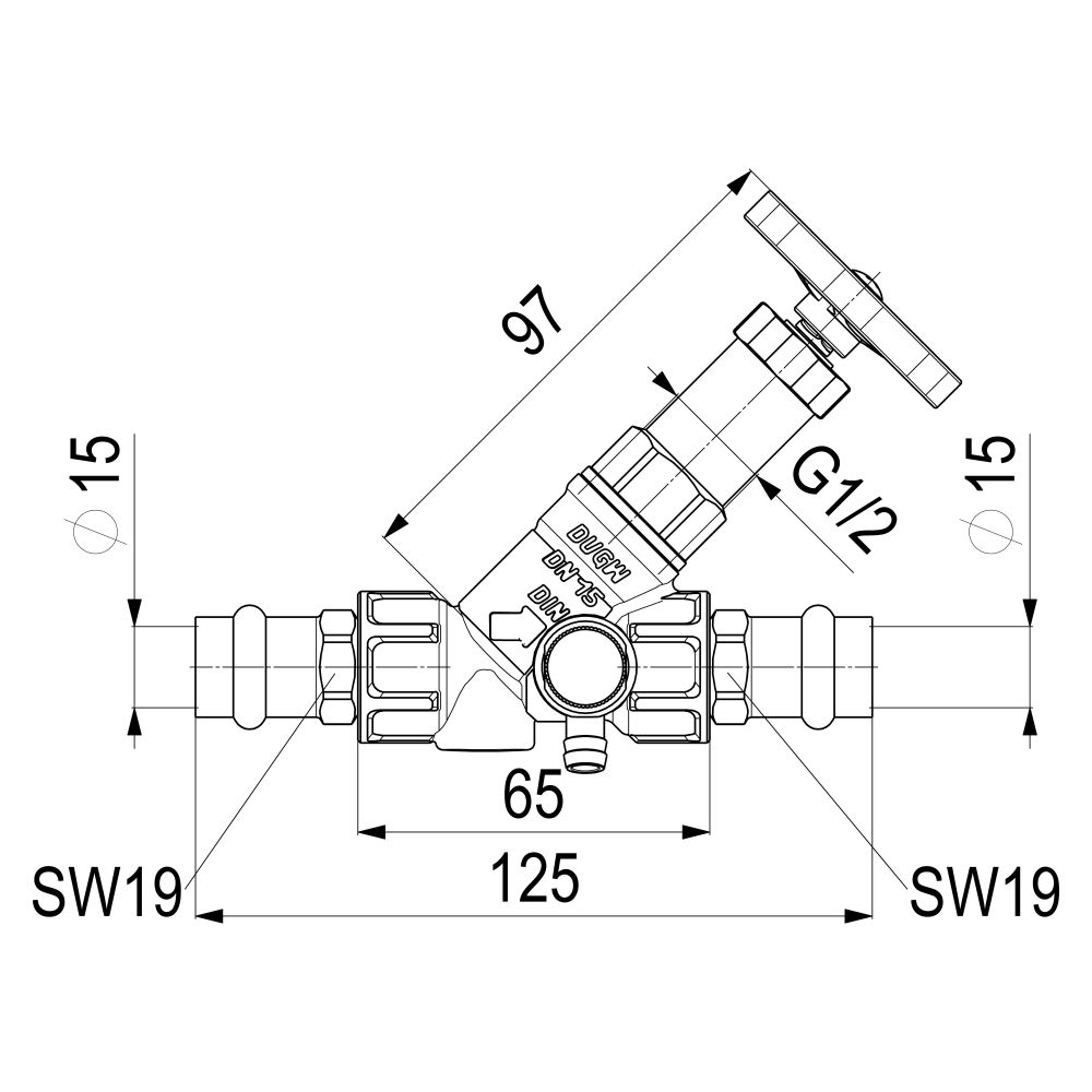 Schlösser Freistromventil mit Pressanschluss IG, Entleerung und nichtsteigend... SCHLOESSER-0015381500001 4044997160404 (Abb. 2)
