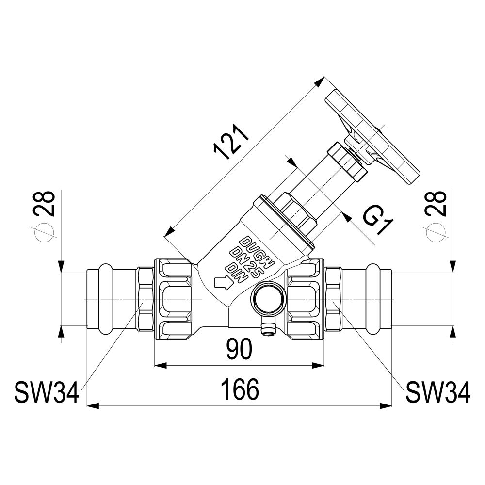 Schlösser Freistromventil mit Pressanschluss IG, Entleerung und nichtsteigend... SCHLOESSER-0015382800001 4044997171301 (Abb. 2)
