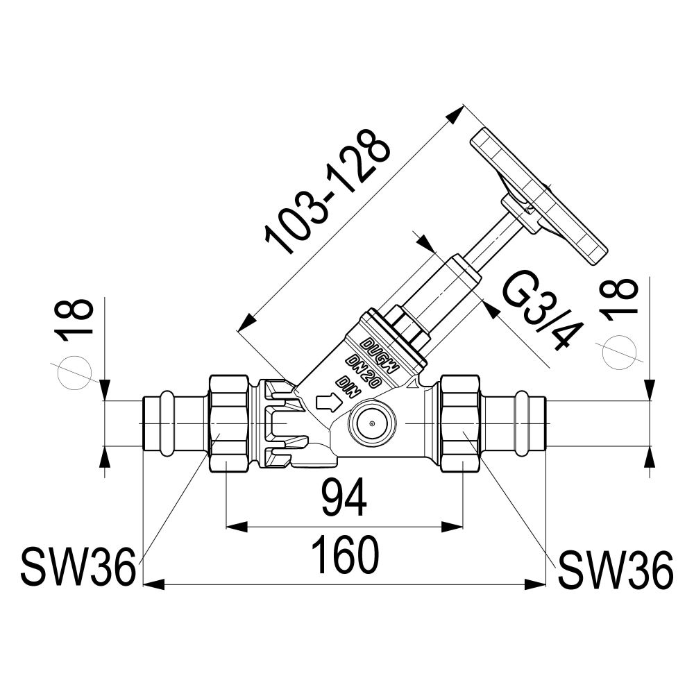 Schlösser Freistromventil Blue-tec mit Pressanschluss AG MULTI, ohne Entleeru... SCHLOESSER-0015541800001 4044997115800 (Abb. 2)