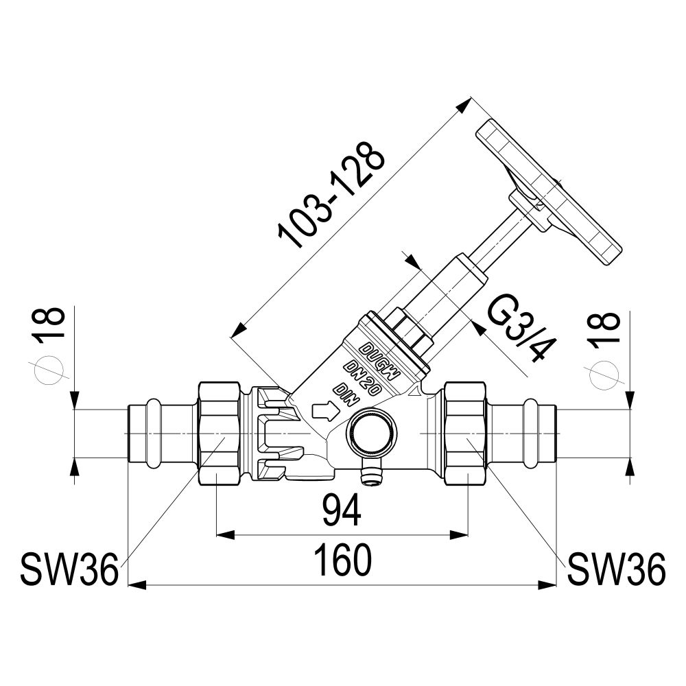 Schlösser Freistromventil mit Pressanschluss AG MULTI, Entleerung und steigen... SCHLOESSER-0015571800001 4044997115824 (Abb. 2)