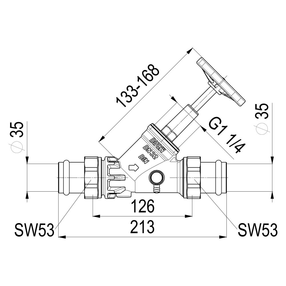 Schlösser Freistromventil mit Pressanschluss AG MULTI, Entleerung und steigen... SCHLOESSER-0015573500001 4044997171721 (Abb. 2)