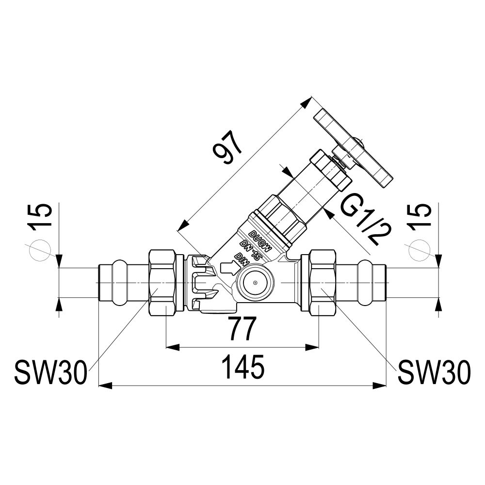 Schlösser Freistromventil Blue-tec mit Pressanschluss AG MULTI, ohne Entleer.... SCHLOESSER-0015841500001 4044997171943 (Abb. 2)