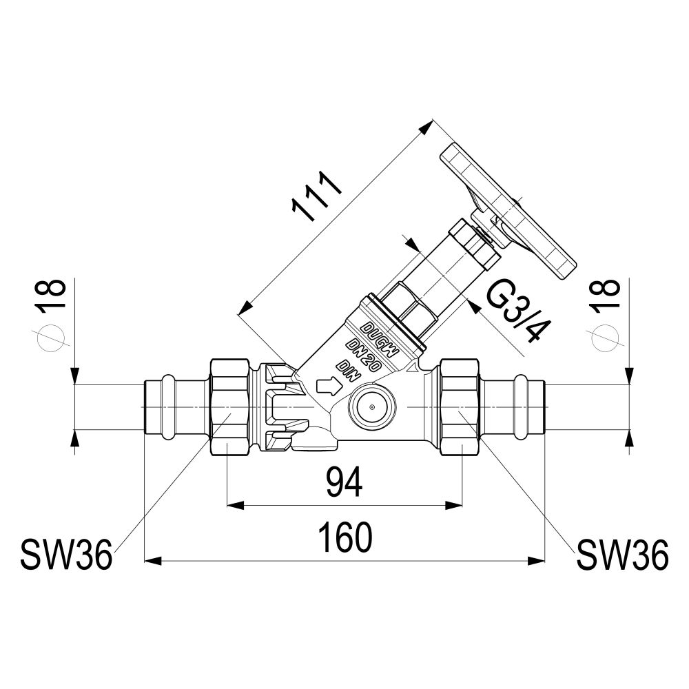 Schlösser Freistromventil Blue-tec mit Pressanschluss AG MULTI, ohne Entleer.... SCHLOESSER-0015841800001 4044997171967 (Abb. 2)