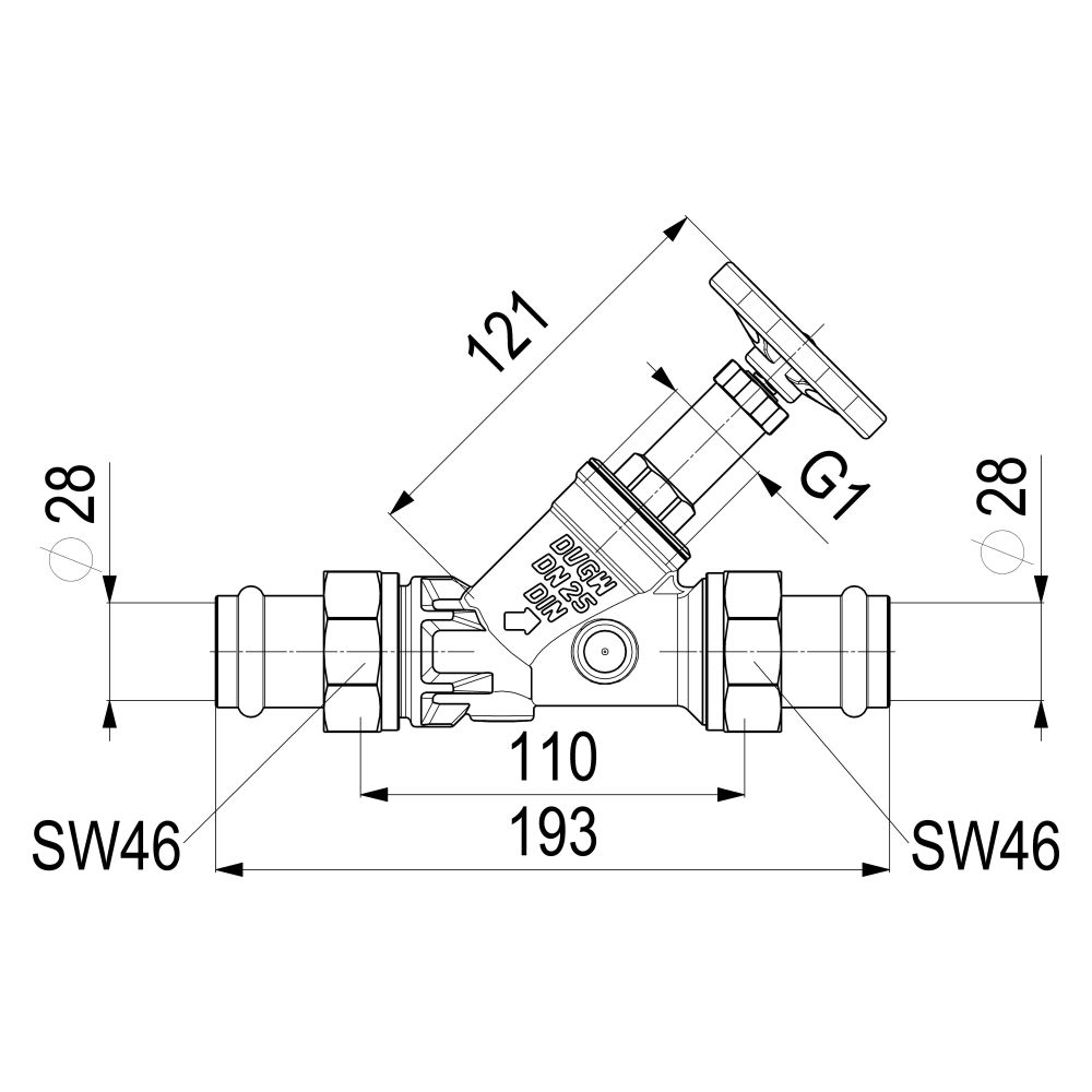 Schlösser Freistromventil mit Pressanschluss AG MULTI, ohne Entleerung und mi... SCHLOESSER-0015822800001 4044997171905 (Abb. 2)