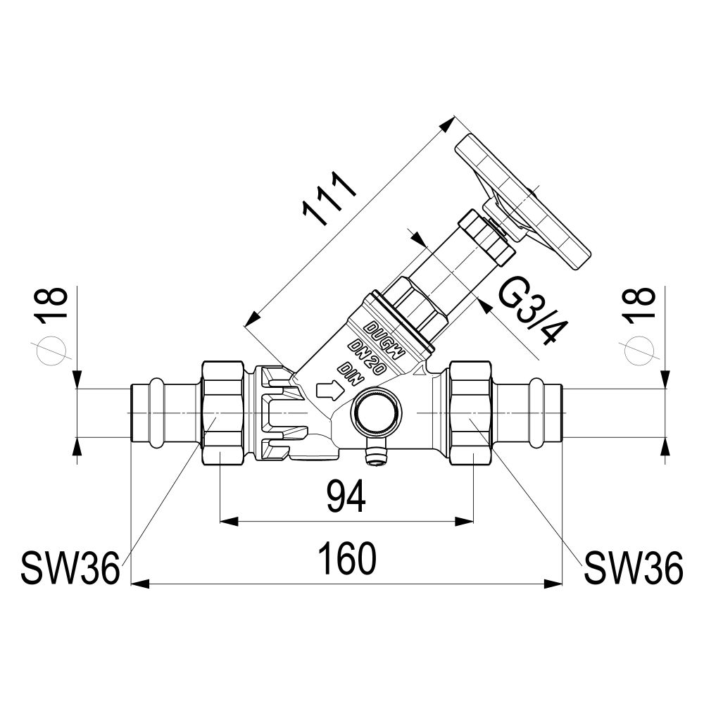 Schlösser Freistromventil mit Pressanschluss AG MULTI, Entleerung und nichtst... SCHLOESSER-0015871800001 4044997172070 (Abb. 2)