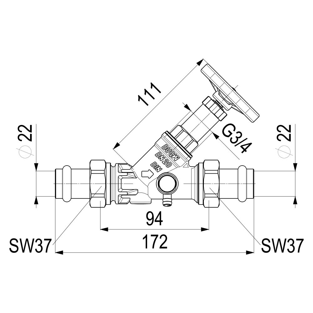 Schlösser Freistromventil mit Pressanschluss AG MULTI, Entleerung und nichtst... SCHLOESSER-0015872200001 4044997172087 (Abb. 2)