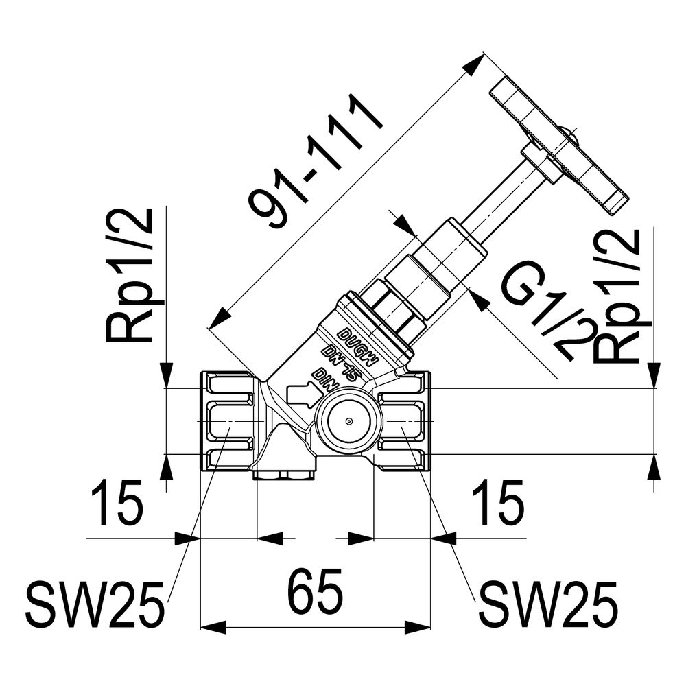 Schlösser KFR-Ventil mit Muffenanschluss, ohne Entleerung und mit steigender ... SCHLOESSER-0016151500001 4044997116456 (Abb. 2)