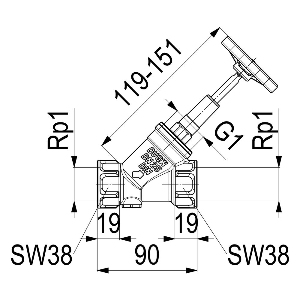 Schlösser KFR-Ventil mit Muffenanschluss, ohne Entleerung und mit steigender ... SCHLOESSER-0016152500001 4044997116531 (Abb. 4)