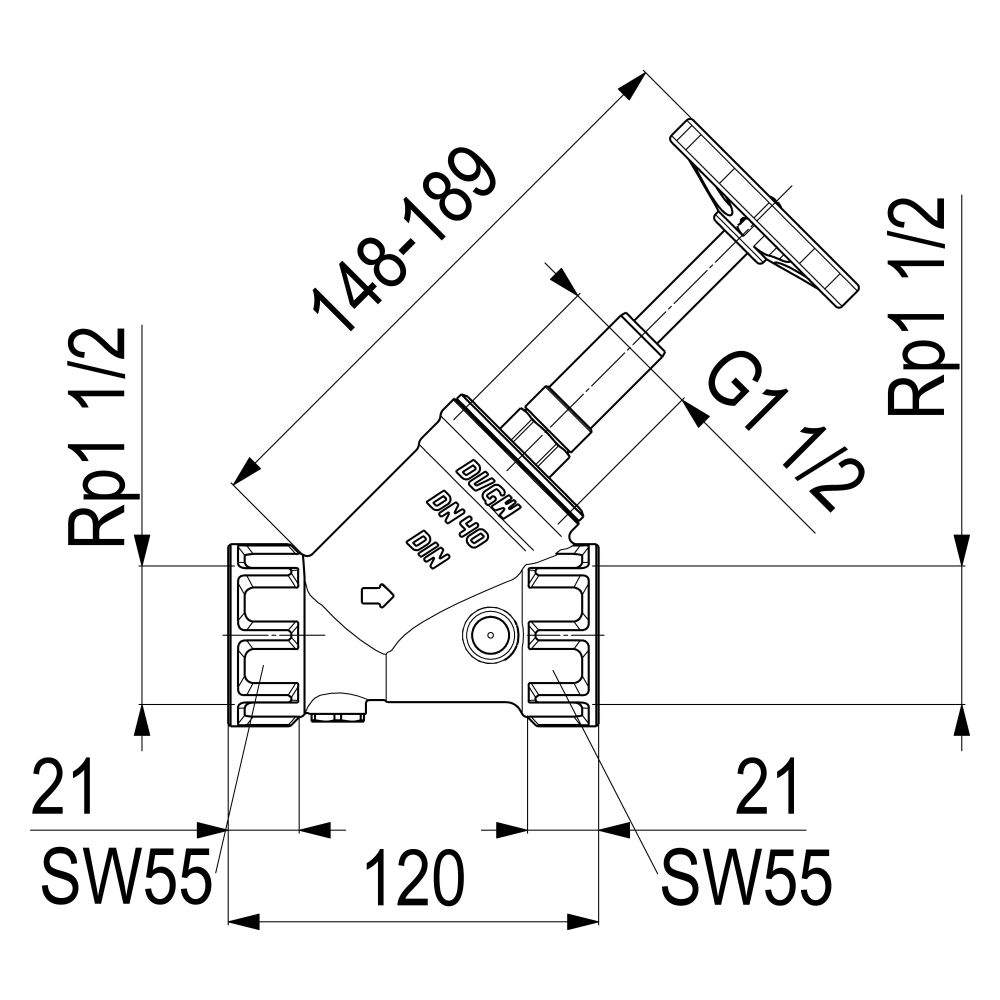 Schlösser KFR-Ventil mit Muffenanschluss, ohne Entleerung und mit steigender ... SCHLOESSER-0016154000001 4044997116616 (Abb. 2)