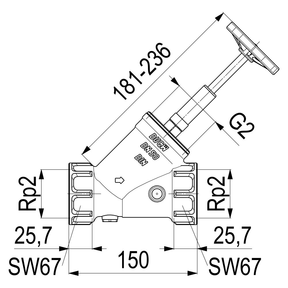 Schlösser KFR-Ventil mit Muffenanschluss, ohne Entleerung und mit steigender ... SCHLOESSER-0016155000001 4044997116654 (Abb. 2)