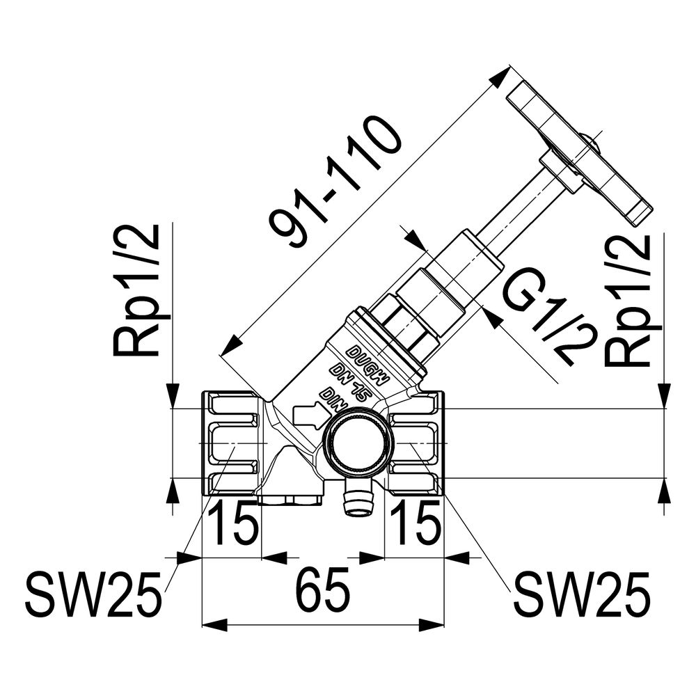 Schlösser KFR-Ventil mit Muffenanschluss, Entleerung und steigender Spindel, ... SCHLOESSER-0016201500001 4044997116814 (Abb. 2)