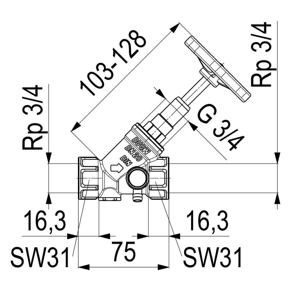 Schlösser KFR-Ventil mit Muffenanschluss, Entleerung und steigender Spindel, ... SCHLOESSER-0016202000001 4044997116869 (Abb. 2)