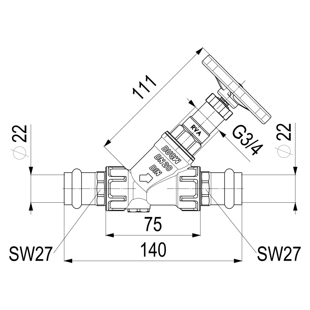 Schlösser KFR-Ventil Blue-tec mit Pressanschluss IG, ohne Entleerung und mit ... SCHLOESSER-0016292200001 4044997172391 (Abb. 2)