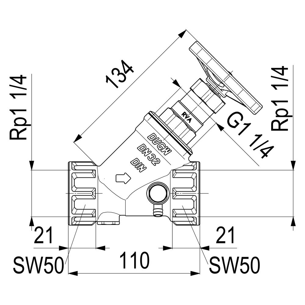 Schlösser KFR-Ventil mit Muffenanschluss, Entleerung und nichtsteigender Spin... SCHLOESSER-0016303200001 4044997117446 (Abb. 2)