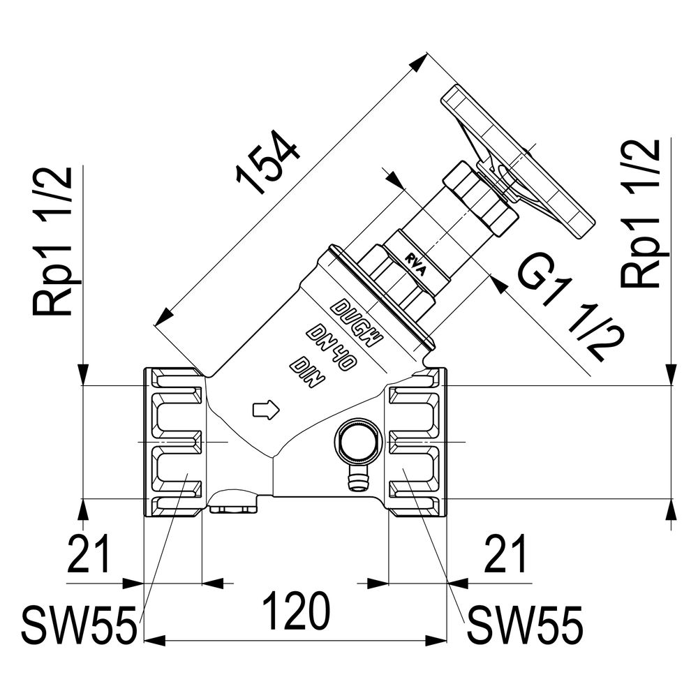 Schlösser KFR-Ventil mit Muffenanschluss, Entleerung und nichtsteigender Spin... SCHLOESSER-0016304000001 4044997117477 (Abb. 2)