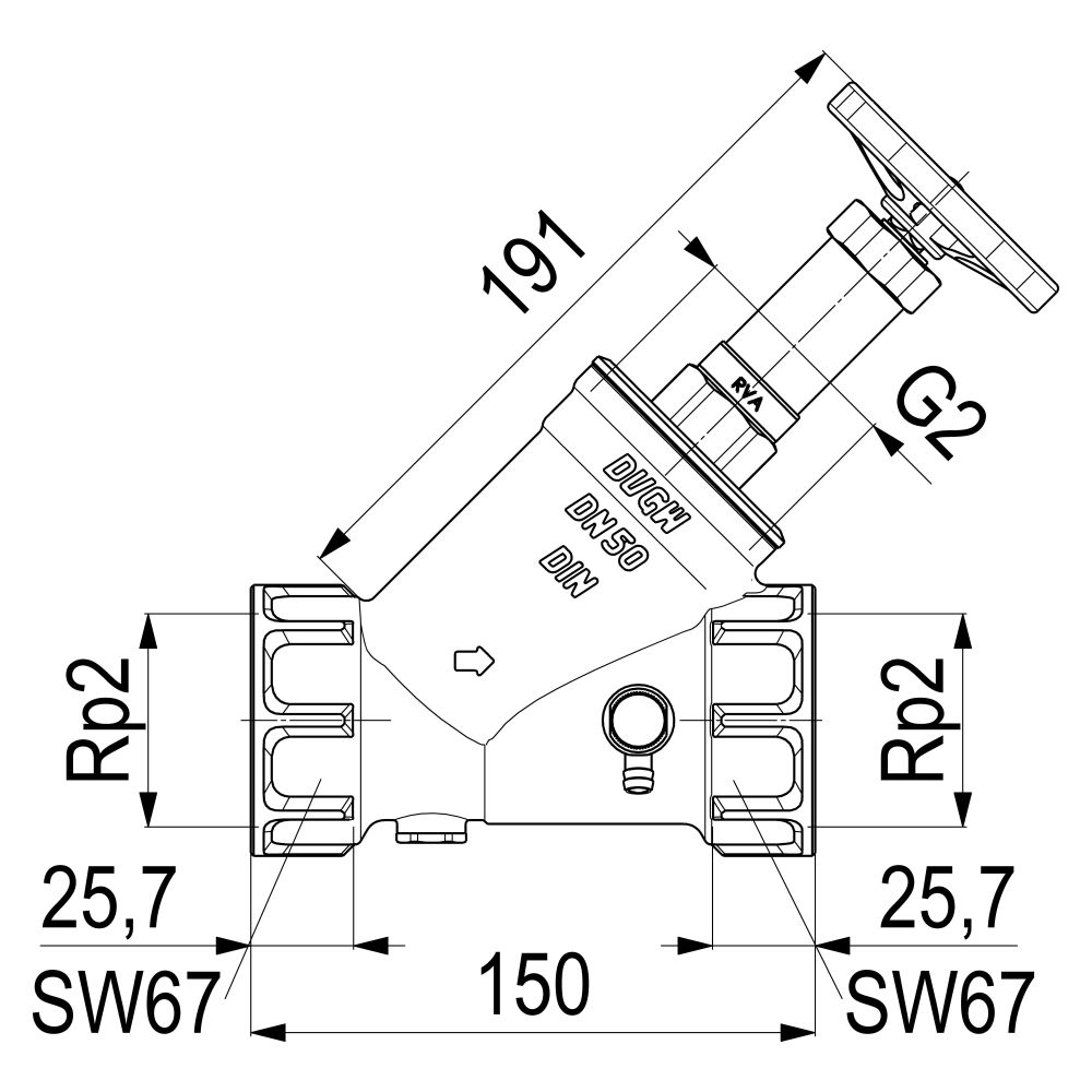Schlösser KFR-Ventil mit Muffenanschluss, Entleerung und nichtsteigender Spin... SCHLOESSER-0016305000001 4044997117507 (Abb. 2)
