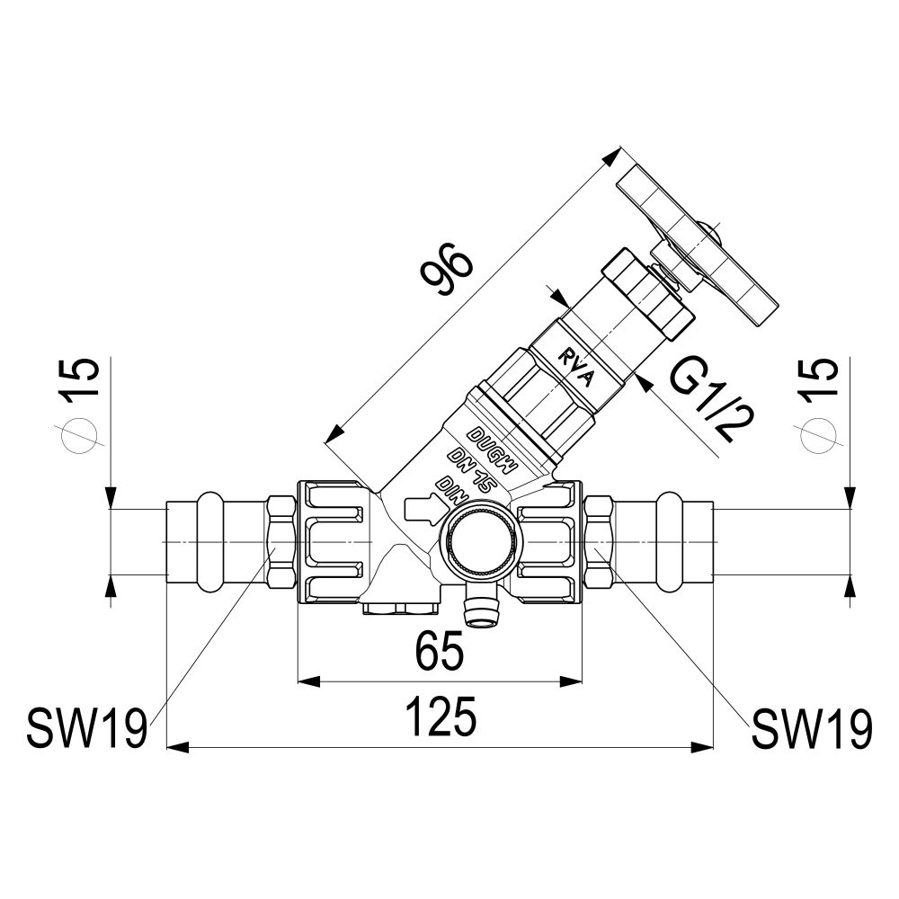 Schlösser KFR-Ventil mit Pressanschluss IG, Entleerung und nichtsteigender Sp... SCHLOESSER-0016381500001 4044997172452 (Abb. 2)