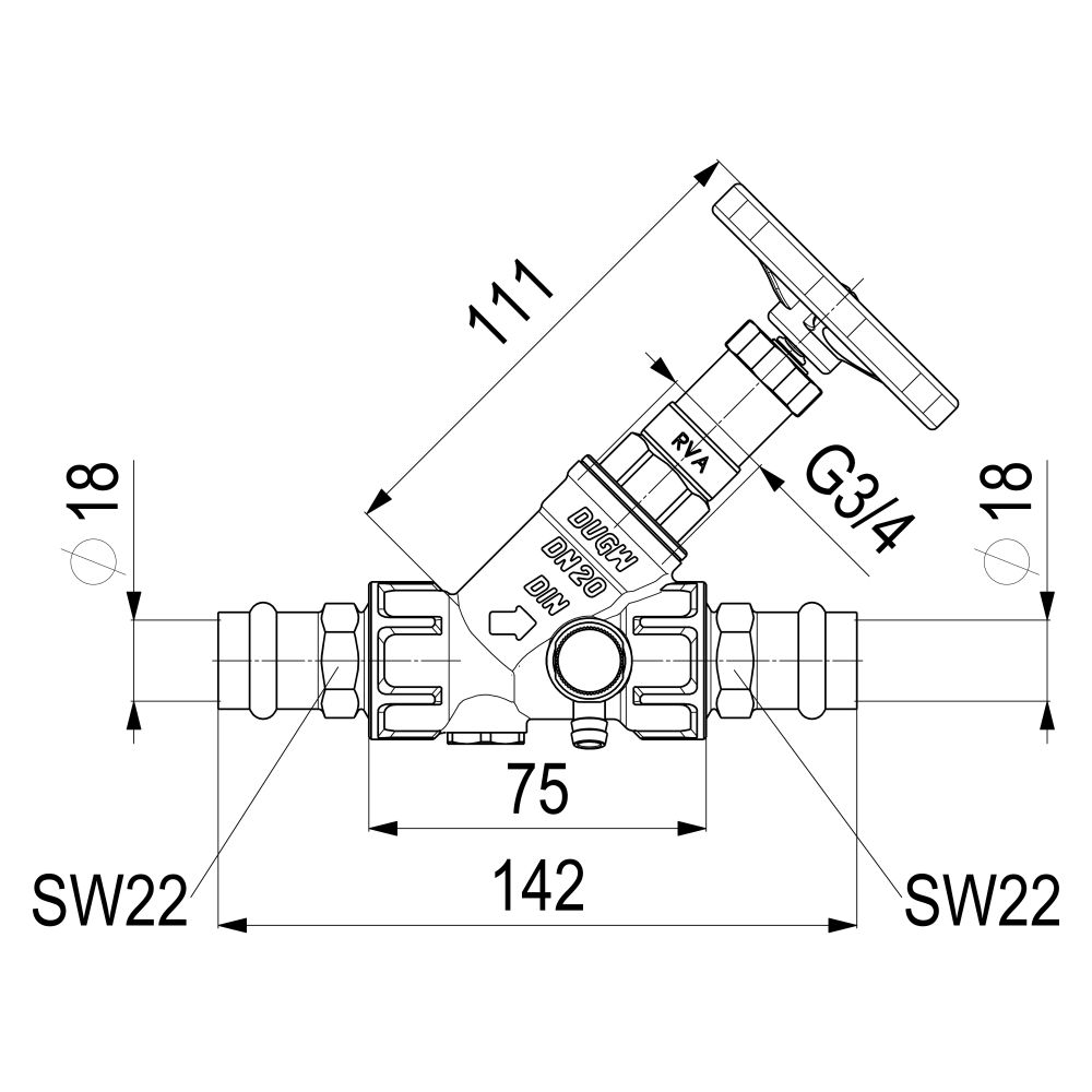 Schlösser KFR-Ventil mit Pressanschluss IG, Entleerung und nichtsteigender Sp... SCHLOESSER-0016381800001 4044997172469 (Abb. 2)