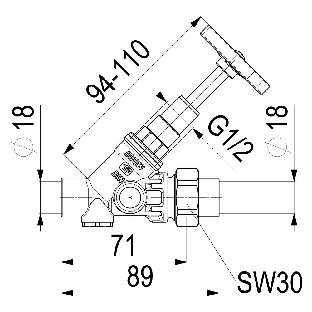 Schlösser KFR-Ventil ohne Entleerung, mit Lötverschraubung im Ausgang und ste... SCHLOESSER-0016401800001 4044997117750 (Abb. 3)