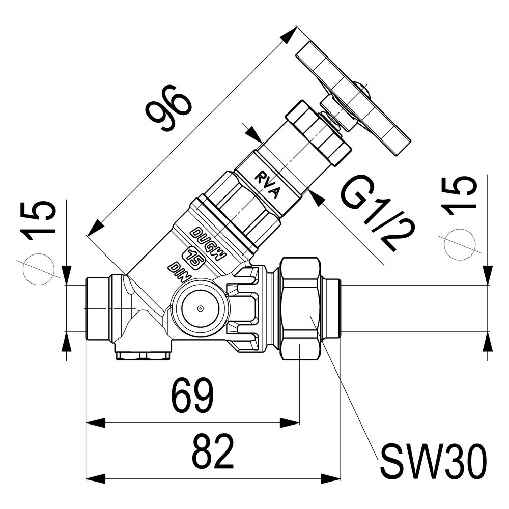 Schlösser KFR-Ventil ohne Entleerung, mit Lötverschraubung im Ausgang und nic... SCHLOESSER-0016701500001 4044997118016 (Abb. 3)