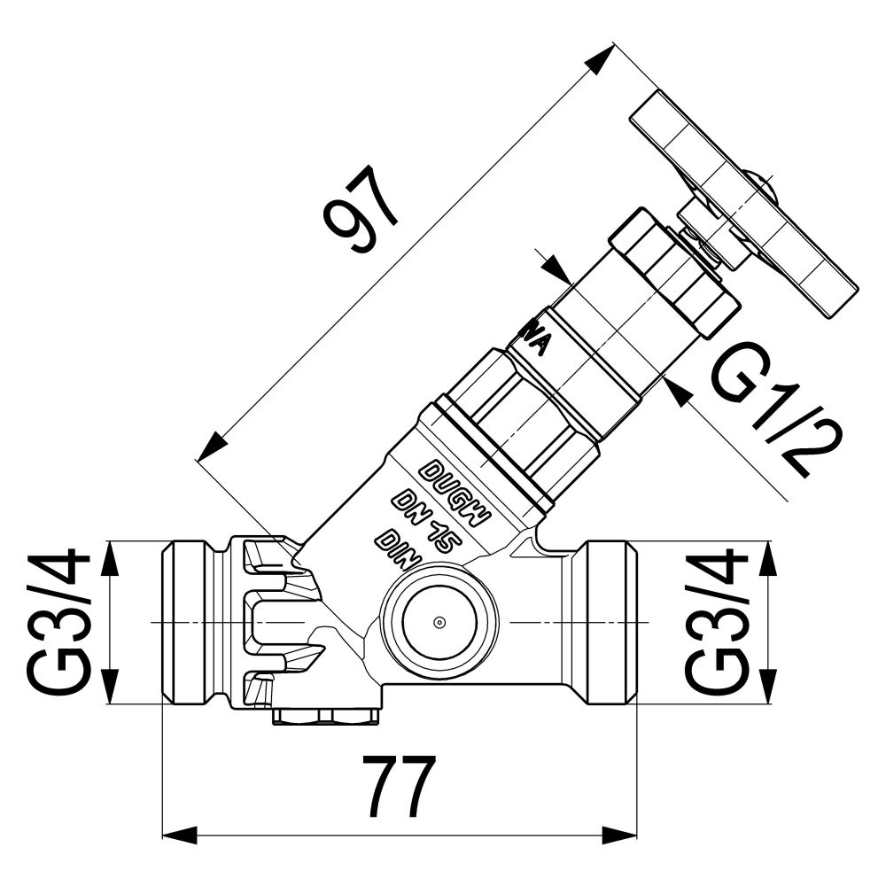 Schlösser KFR-Ventil Blue-tec mit Außengewinde MULTI und ohne Entleerung, DN ... SCHLOESSER-0016741500001 4044997250204 (Abb. 2)