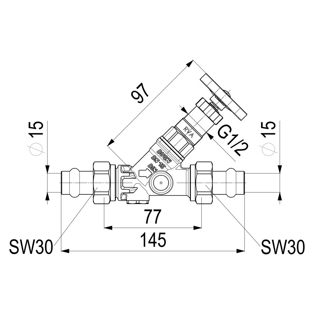 Schlösser KFR-Ventil mit Pressanschluss AG MULTI, ohne Entleerung und mit nic... SCHLOESSER-0016821500001 4044997172674 (Abb. 2)